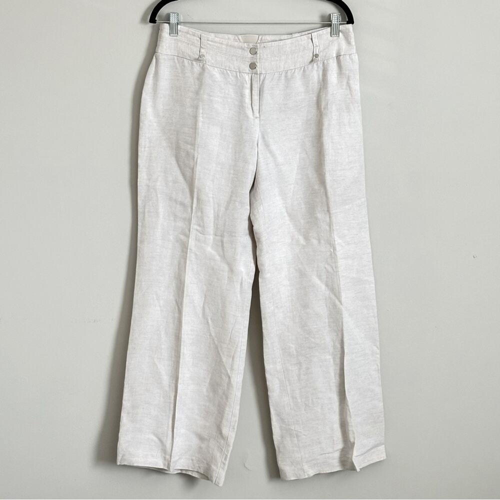 Alfani Women’s Relaxed Fit Wide Leg Resort Wear Linen Pants, Size 10